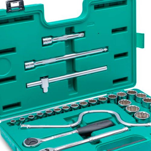 Jogo de Soquetes Estriados 1/2" com 28 peças - Sata
