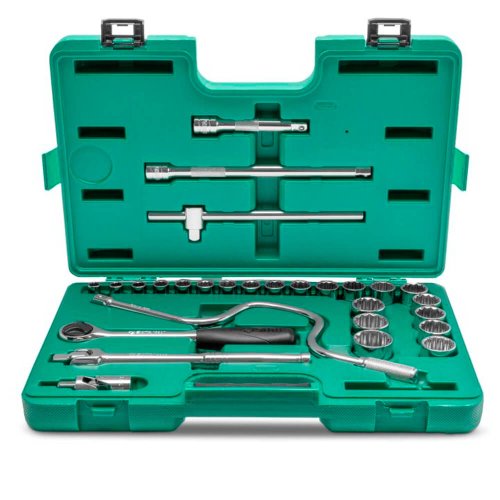 Jogo de Soquetes Estriados 1/2" com 28 peças - Sata
