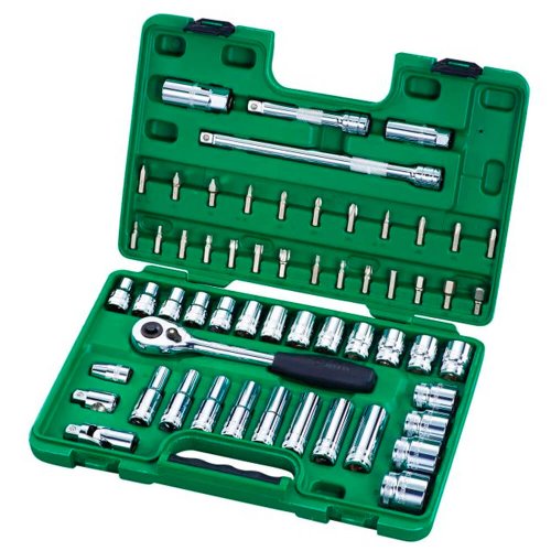 Jogo De Soquetes Sextavados 1/2" Com 58 Peças - Sata