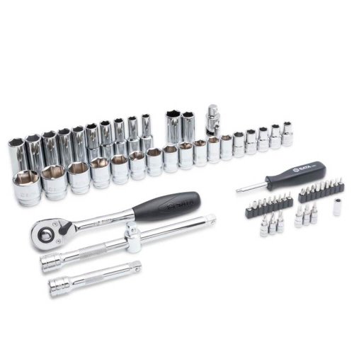 Jogo De Soquetes Sextavados 1/2" Com 58 Peças - Sata