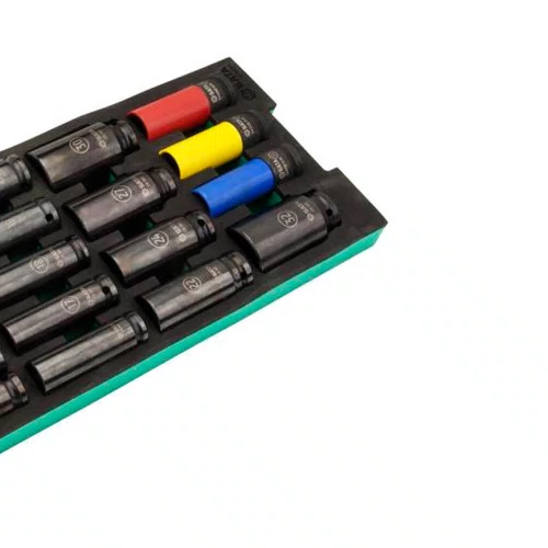 Jogo de Soquetes Sextavados Longos de Impacto 1/2" com 19 peças - Sata