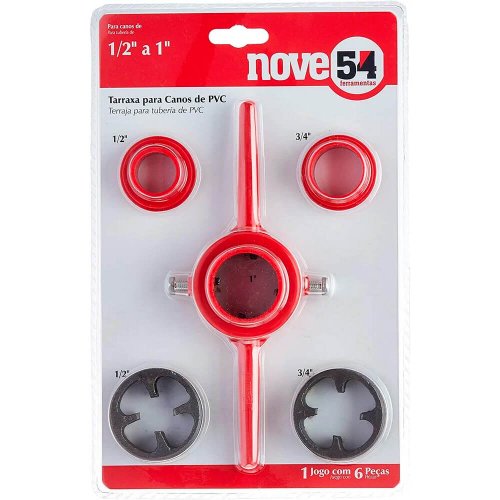 Jogo de Tarraxas para Cano de PVC 1/2" a 1" com 6 peças - Nove54