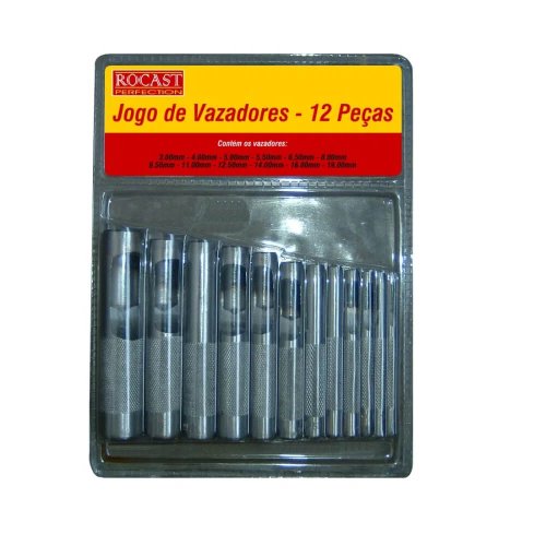 Jogo de Vazadores 12 peças 3.0 a 19.0mm - Rocast