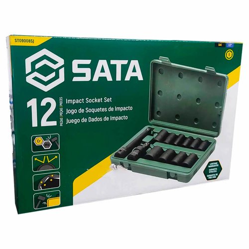 Jogo Soquete de Impacto Sextavado 1/2" - ST09008SJ - Sata