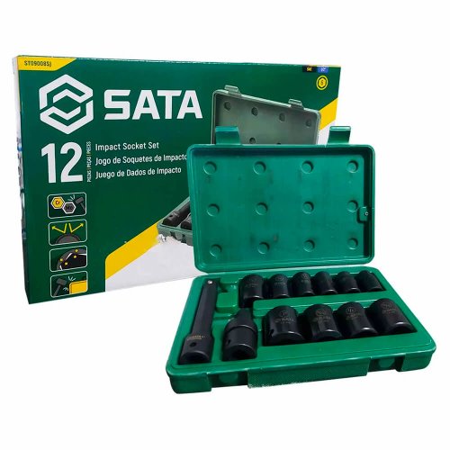 Jogo Soquete de Impacto Sextavado 1/2" - ST09008SJ - Sata
