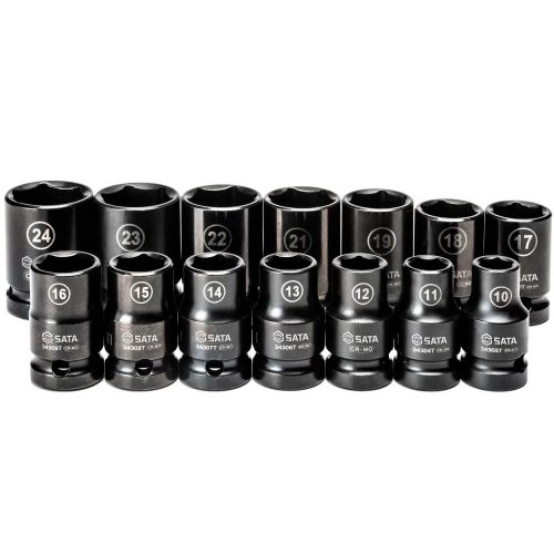 Jogo Soquete Impacto 1/2" De 10 à 24mm Sextavado - ST34397T - Sata