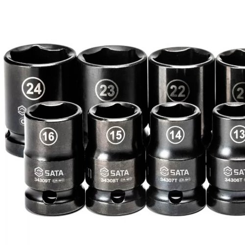 Jogo Soquete Impacto 1/2" De 10 à 24mm Sextavado - ST34397T - Sata