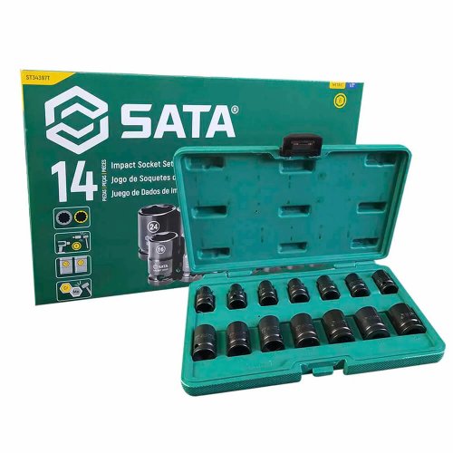 Jogo Soquete Impacto 1/2" De 10 à 24mm Sextavado - ST34397T - Sata
