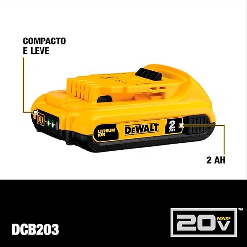Kit 2 Baterias 2.0Ah 20V MAX com Carregador - Dewalt