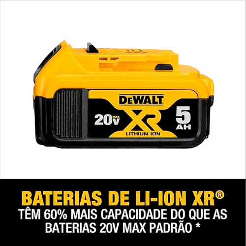 Kit 2 Baterias 5Ah 20V MAX com Carregador + Bolsa - Dewalt