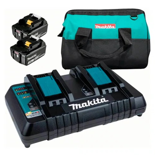 Kit Carregador DC18RD-127V com 2 Baterias BL1830B e Bolsa - Makita