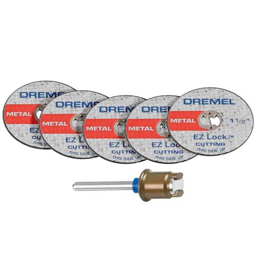 Kit com 5 Discos de Corte para Metal EZ406 e Mandril - Dremel