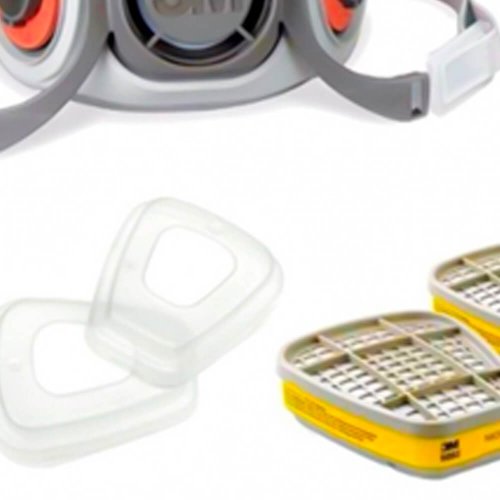 Kit Completo Respirador 6200 com Cartucho e Filtro para Serviços - 3M