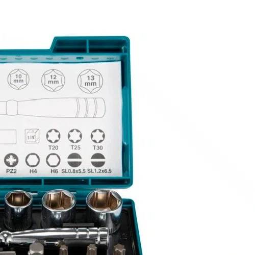 Kit de Bits e Soquetes 21 peças com Chave Catraca - B-54081 - Makita