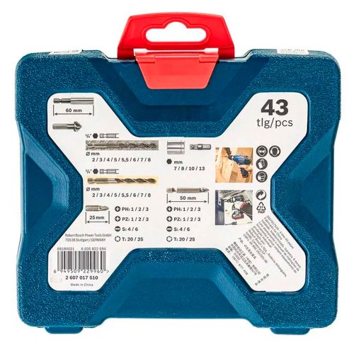 Kit de Pontas e Brocas para Perfurar X-LINE com 43 peças - Bosch