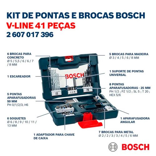 Kit de Pontas e Brocas V-LINE 41 peças - Bosch
