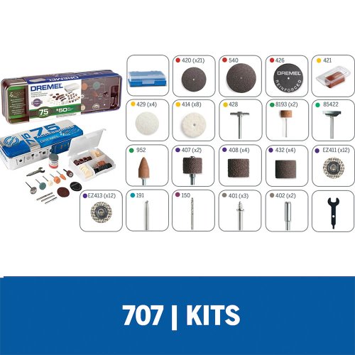 Kit Dremel 75 pçs para Uso Geral REF 707 - Dremel
