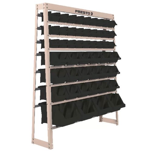 Kit Estante Gaveteiro 49cxs. Mistas (Preto) - Presto