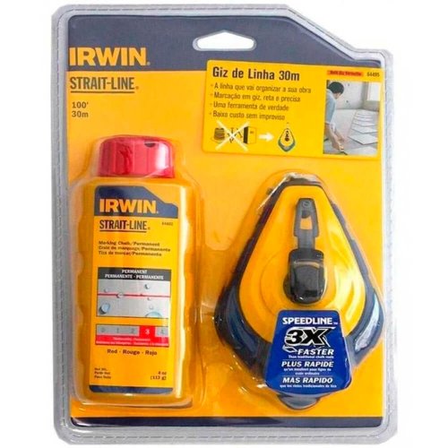 Kit Marcador 30M/100FT Giz Vermelho - Irwin