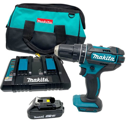 Kit Parafusadeira Furadeira de Impacto à Bateria + Carregador e Bolsa - Makita