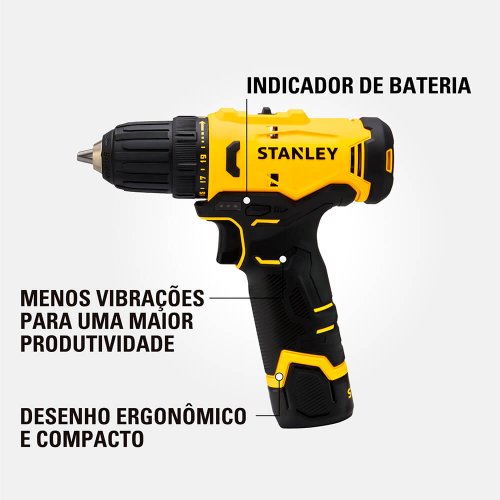Kit Parafusadeira/ Furadeira 12V 3/8" 10mm SCD10D2K - Stanley