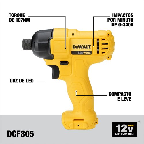 Kit Parafusadeira/Furadiera 3/8" DCD700 e Parafusadeira DCF805 - Dewalt