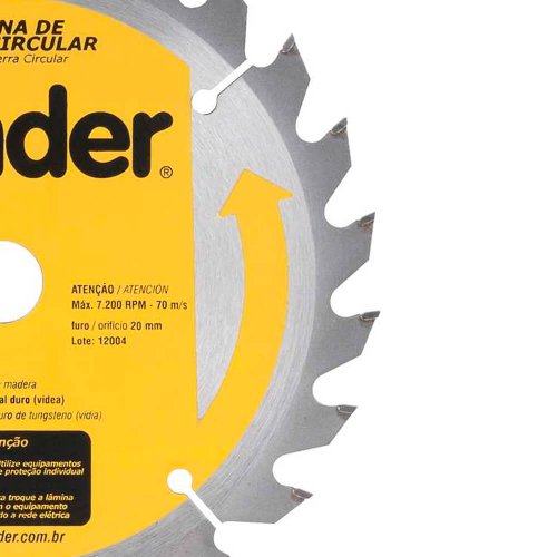 Lâmina de Serra Circular com Dentes de Metal Duro 185mm x 20mm 24D - Vonder