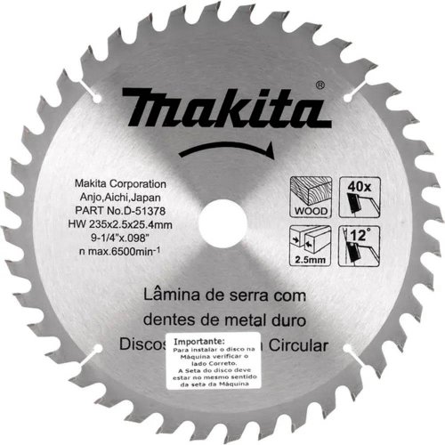 Lâmina De Serra TCT 12" x 1" 80 Dentes Para Alumínio - D-03486 - Makita Lâmina De Serra TCT 12" x 1" 80 Dentes Para Alumínio - D-03486 - Makita