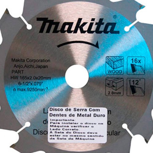 Lâmina De Serra TCT 185MM x 20MM x 24 Dentes - D-51340 - Makita
