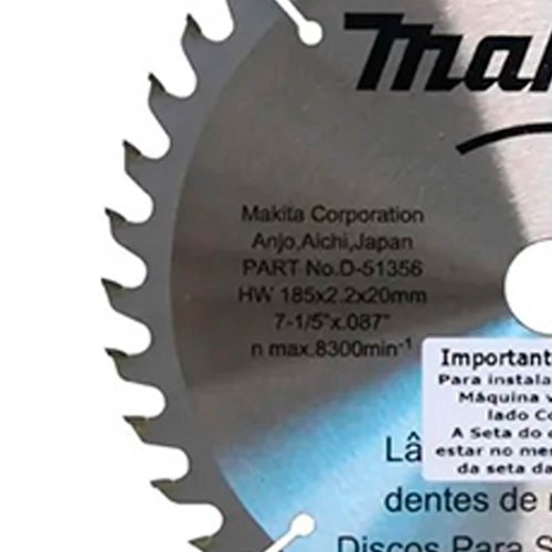 Lâmina de Serra TCT 185mm x 20mm x 40 - Makita