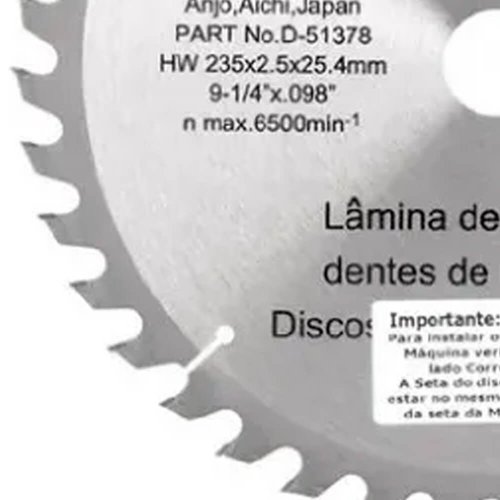 Lâmina de Serra TCT 235MM X 25.4MM X 40TA - Makita