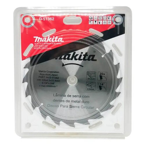 Lâmina De Serra TCT235MM X 25.4MM X 20T - D-51362 - Makita