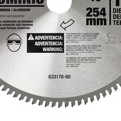 Lamina de Widea 10" 100D para Alumínio - Dewalt
