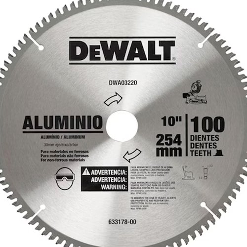 Lamina de Widea 10" 100D para Alumínio - Dewalt