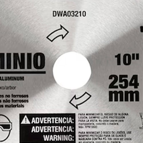 Lâmina de Widea 10" 80 dentes para Alumínio - Dewalt