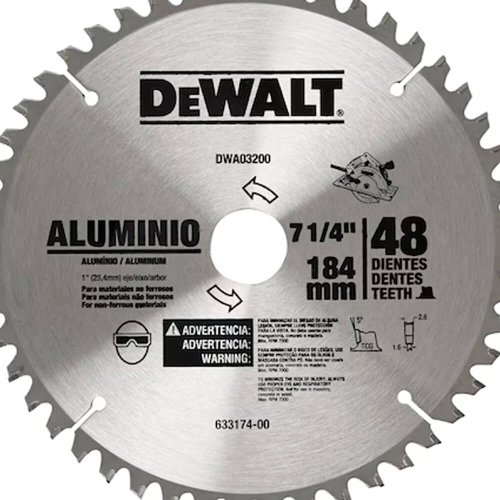 Lâmina de Widea para Serra Circular 7.1/4" 48D para Alumínio - Dewalt