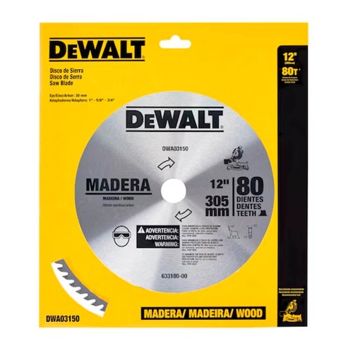 Lâmina para Serra Esquadria Madeira 12" 80 dentes - Dewalt