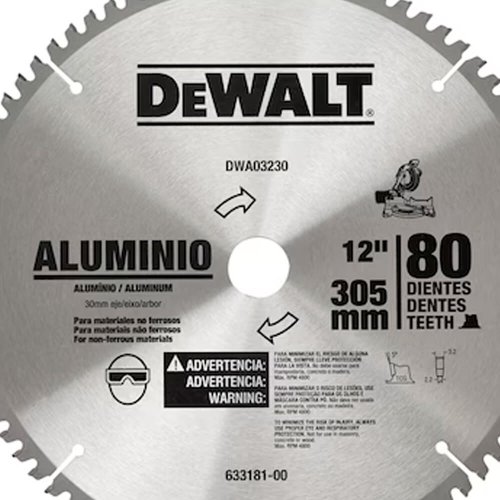 Lâmina Serra Esquadria 12" 80 Dentes Alumínio - Dewalt
