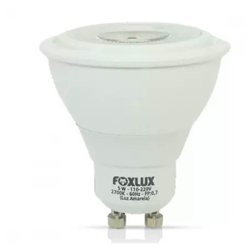 Lâmpada Dicróica Led GU10 5W 2700K Bivolt - Foxlux