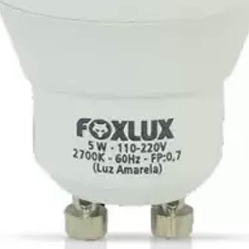 Lâmpada Dicróica Led GU10 5W 2700K Bivolt - Foxlux