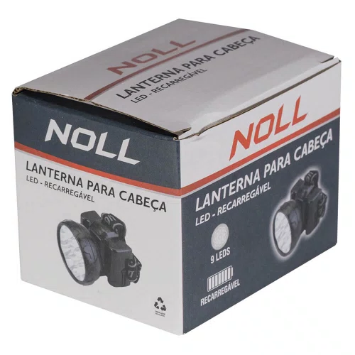 Lanterna para Cabeça Recarregável 9 LED’s 351.0003 - Noll