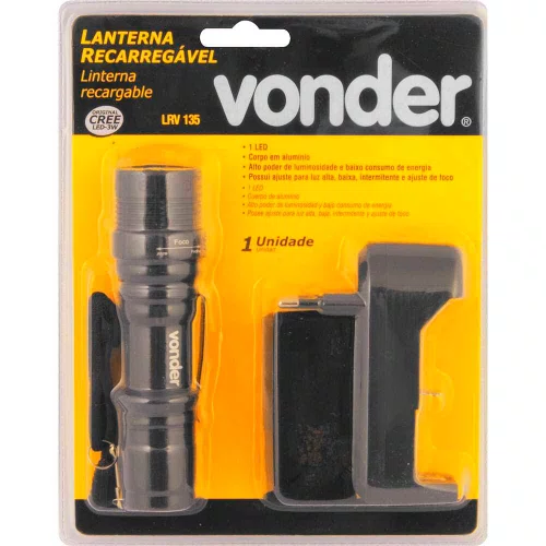 Lanterna Recarregável SUPERLED CREE Bivolt LRV 135 - Vonder