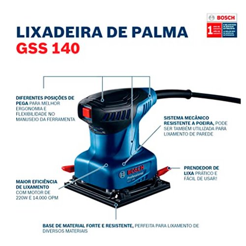 Lixadeira de Palma GSS 140-1 220V - Bosch