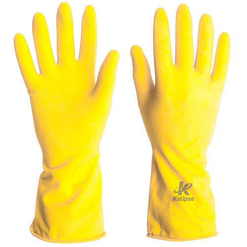 Luva Látex Para Limpeza T 09-G Amarela - Kalipso