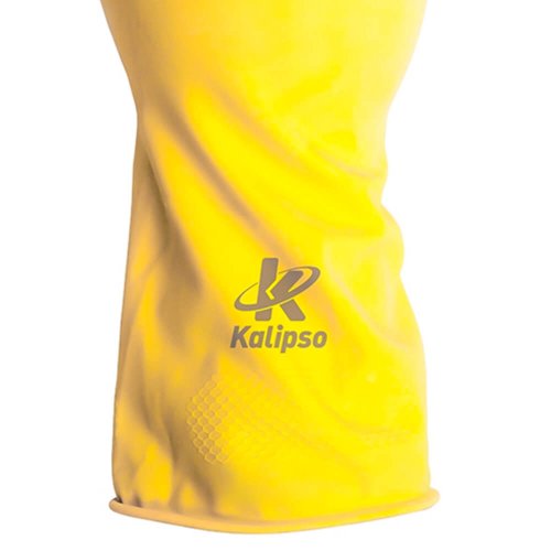 Luva Látex Para Limpeza T 09-G Amarela - Kalipso