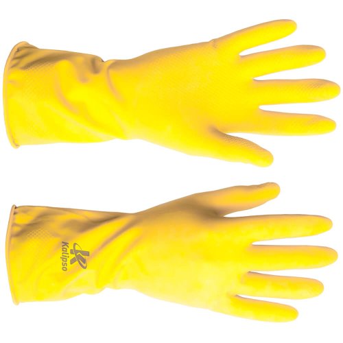 Luva Látex Para Limpeza T 09-G Amarela - Kalipso