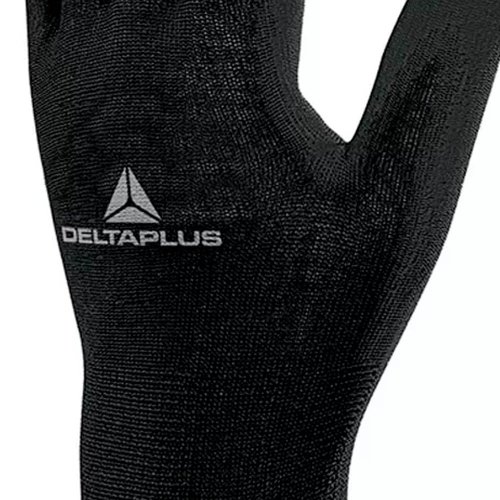 Luva Poliéster Revestida Preta Tam. 9 (G) - Delta Plus