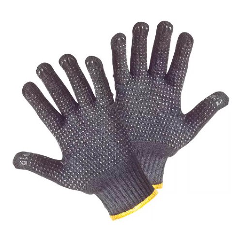 Luva Tricotada Algodão Pigmentada 2 Fios Preta - Proteplus