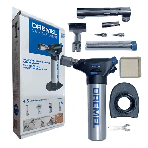 Maçarico Dremel Multiuso à Gás Versaflame com 7 Acessórios