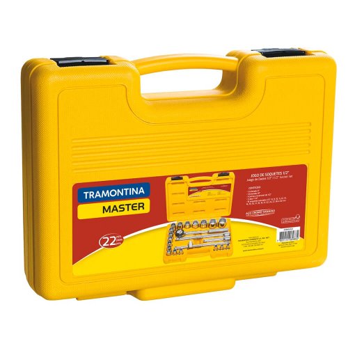 Maleta com Soquetes e Acessórios 1/2" 22 peças - Tramontina